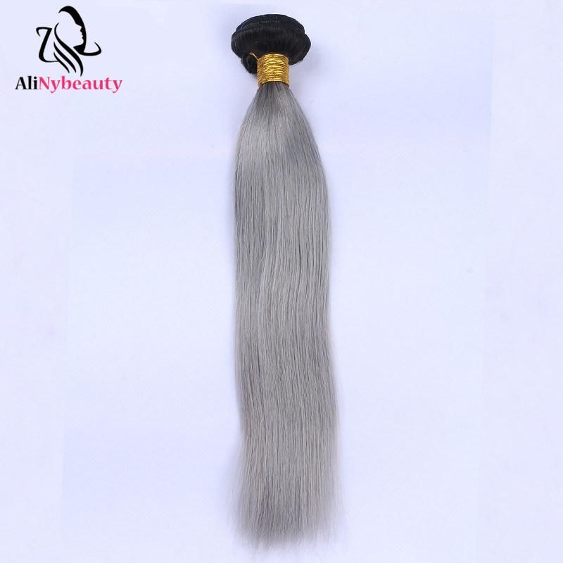 Alinybeauty Grey Color Unprocessed Brazilian Human Hair Extension