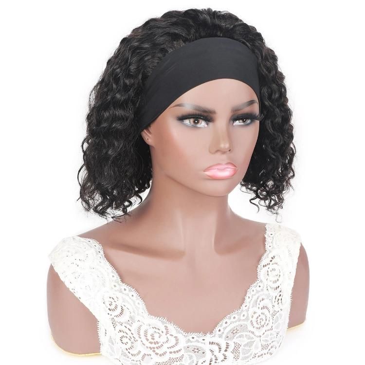 Wholesale Water Wave Headband Bob Machine Made Human Hair Wig