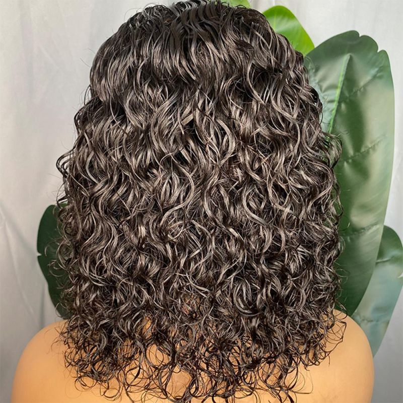Kbeth Indian Brazilian Huixin Hair Cheap Vendor Machine Made 100% Virgin Human Hair Raw Weft Cuticle Short Deep Wave Closure Wig