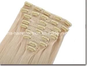 100% Top Real Human Hair Clip in Hair Extensions