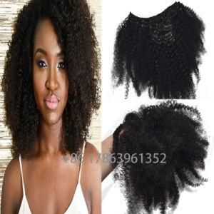 Clips Human Hair Extension Natual Color Afro Kinky Curly Brazilian Human Hair 7PCS 120gram 14inch 16inch 18inch 20inch 22inch 24inch