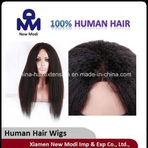 Lady Human Hair Wig Kinky Middlepart U Part Lace Wig