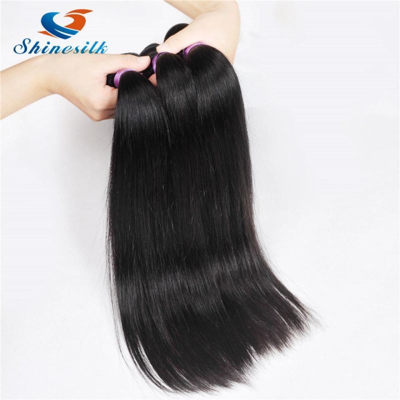 Brazilian Hair 3 Bundles with Closure Straight Hair Weave Bundles 100% Human Hair Bundles with Closure