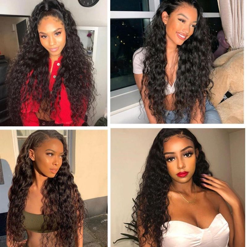 Water Wave Human Hair Bundles Deals 100% Brazilian Hair Weaves Bundle Double Weft Natural Hair Extension Black 26 Inches