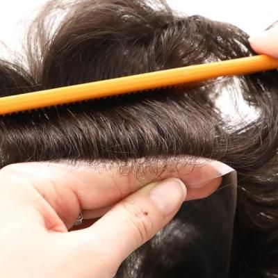 Stock Skin Men&prime;s Human Hair Topper Toupee