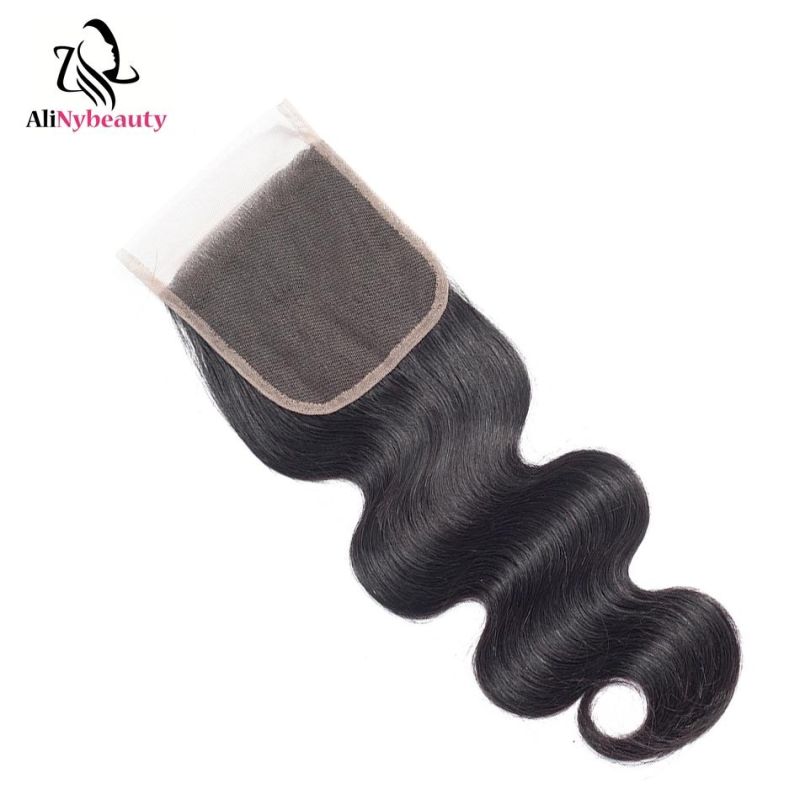 Alinybeauty Brazilian Virgin Hair Bundles 4*4 Body Wave Lace Closure
