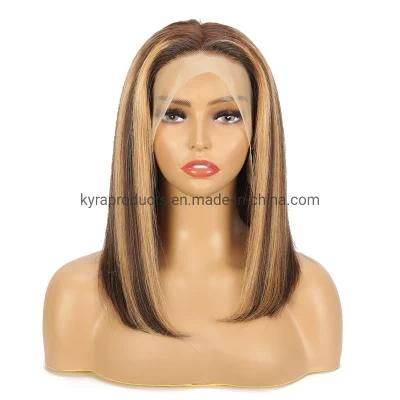 P4 / 30 Piano Color Front Lace Human Hair Bobbing Headgear 13 &times; 4 Bob Lace Front Lace Wig