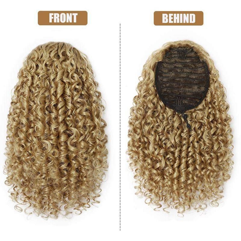 Synthetic Afro Kinky Curly Ponytails Clip in Hair Extensions Drawstring Brazilian Hair