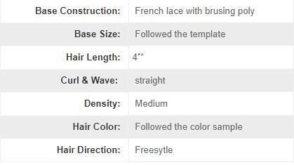 French Lace with Poly Costing Fashion Highlight Color Men′s Hairpiece