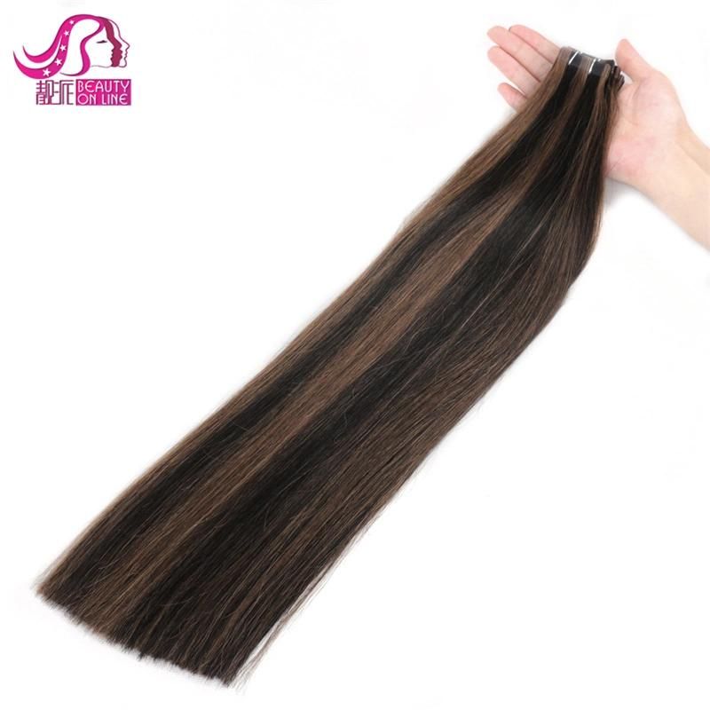 Most Popular Double Drawn Thick Bottom Wholesale Tape Hair Extensions with Highlights