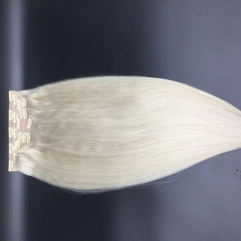 European Human Hair Seamless PU Clip in Hair Extension