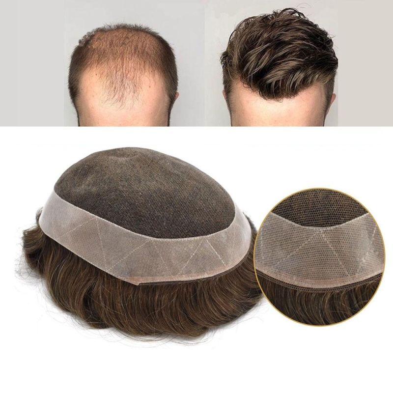 Kbeth Wholesale Brazilian Human Hair Men Skin Toupee Natural Hair for Men 2021 Fashion Remy Custom Logo Accept Good Quality Lace Wigs Ready to Ship
