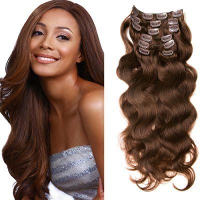 100% Human Hair Extension Clip in Hair Extensions Body Wave (AV-CH140-22-4)
