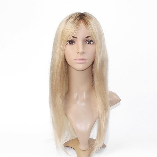 Lw1169 Fine Mono Base Long Blond Color Human Hair Replacement for Women
