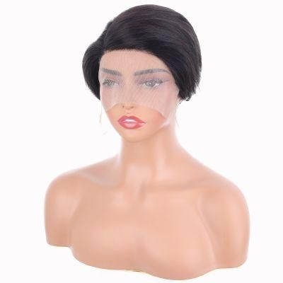 Pixie Cut Short Wig T Part Lace Wig 13*1 Frontal Lace Wig 100% Human Hair Wholesale Machine Wig with T Lace