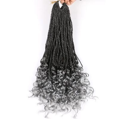 Senegalese Twists Synthetic Braiding Chinese Dreadlocks Hair Extensions Curly Ends