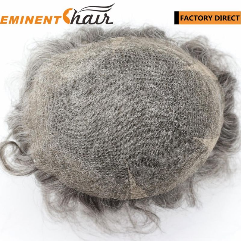 Custom Made Grey Hair Men′ S Lace Toupee
