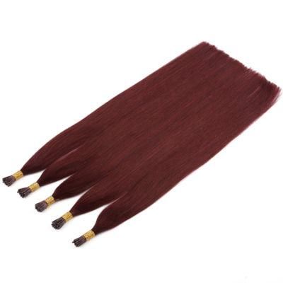 Straight I Tip Hair Extensions Textured Straight I Tip Microlinks Hair for Women Brazilian Virgin Hair