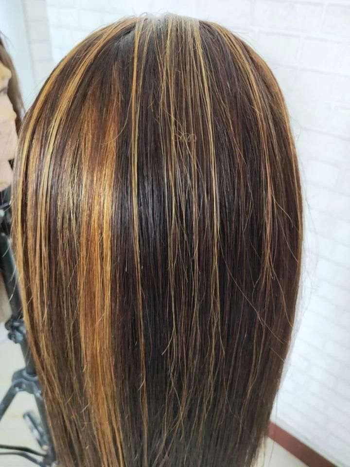 Piano Color 4#/30# Lace Front Human Hair Wigs for Women Pre Plucked Ombre Straight Lace Front Wig Remy Brazilian Hair Wigs