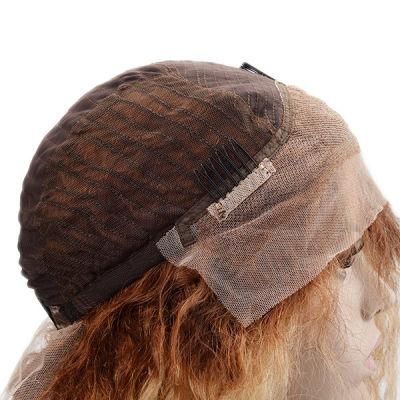 Lx310 Blond Color with Dark Brown Root Front Lace Wig for Women