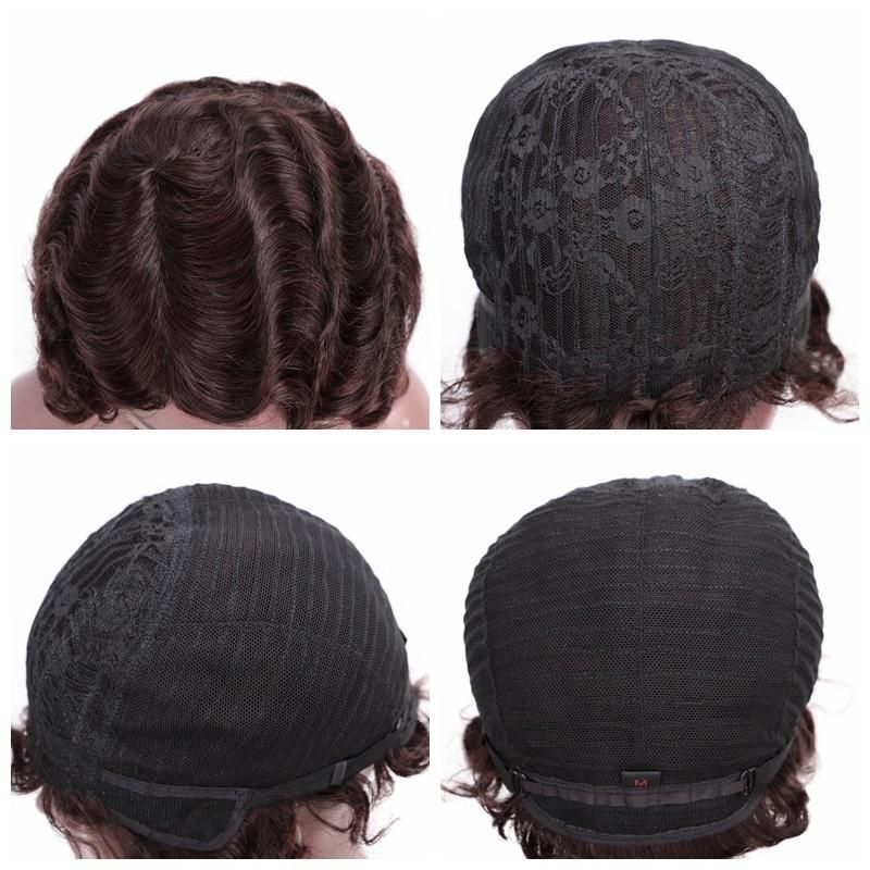 Cheap Human Hair Machine Made Wig Pixie Cut Wig Curly Short Wigs 6inch