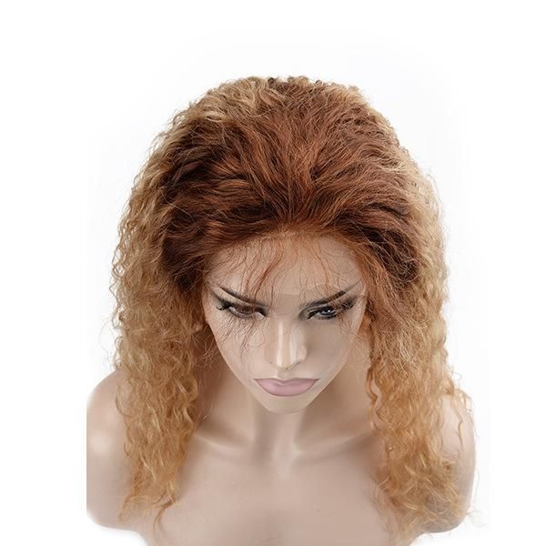 Lx310 Blond Color with Dark Brown Root Front Lace Wig for Women