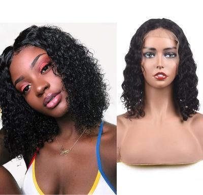 Curly Bob Wigs Lace Parting Brazilian Human Hair Lace Front Wigs Bob Glueless Wigs