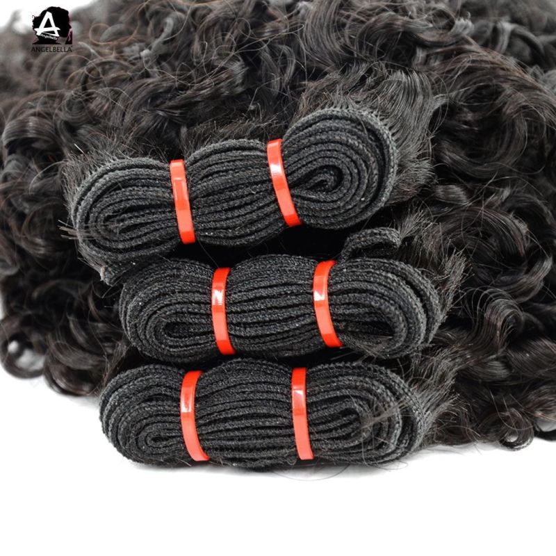 Angelbella Raw Indian 1b# Pissy Curl Remy Hair Weft New Arrived Hair Weaving Bundles