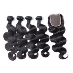 16&quot; Human Hair Wefts 100% Real Human Hair Good Quality No Shedding Black Body Wave Singe Drawn Thick Hair Weft