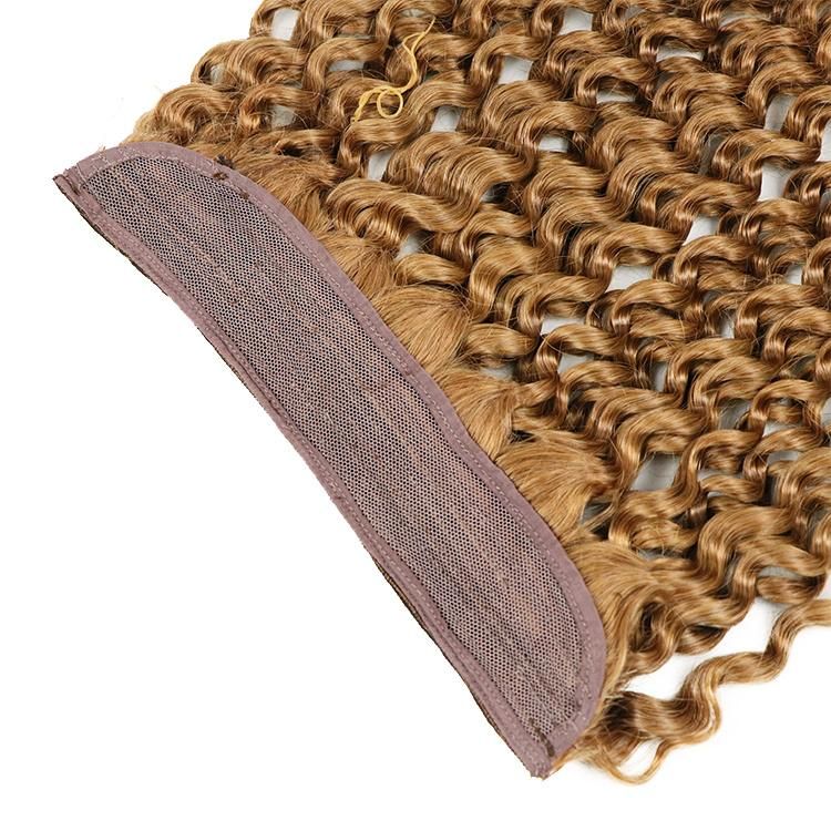 12A Raw Mink Brazilian Human Hair Kinky Curly Halo Hair Extensions #30