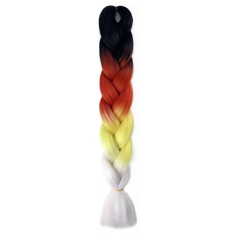 Kbeth All Colors in Stock 100g 24inch Ombre Africa Hair Extension Jumbo Braid Synthetic Good Quality Hair for White Woman in Stock