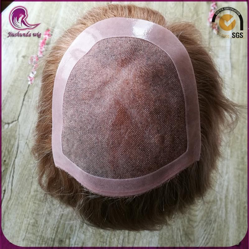 5X5 Top Quality Human Hair Toupee with Mono Lace PU Round/Hair Pieces