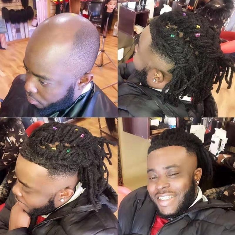 Kbeth Mens Toupee Human Hair for Black Man Afro Short Cool Custom Accept Invisible Full Lace 120% Density Toupees Ready to Ship
