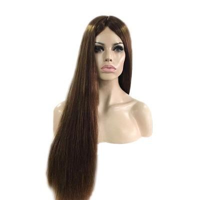 Long Human Virgin Hair Machine Made Full Cap Wig for Patients