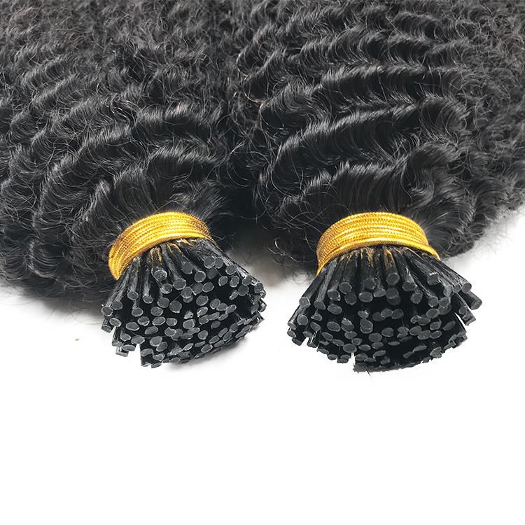 Hot Selling Indian Cuticle Aligned I Tip 3b Curly for Black Woman I Tip Hair Extensions Human Hair