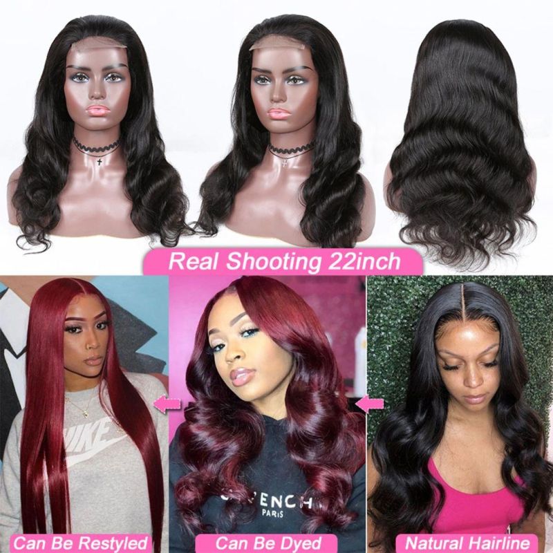 Factory Wholesale 4X4 5X5 Body Wave Lace Closure Remy Human Hair Lace Wig Pre Plucked with Baby Hair