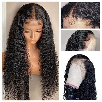 Wholesale Price Custom Packaging Raw Indian Wig Virgin Human Hair 40 Inch Deep Wave Frontal Wig