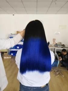 Natural Black #1b/Blue Color 100% Human Remy Hair for Straight Double Drawn Hair Bundles