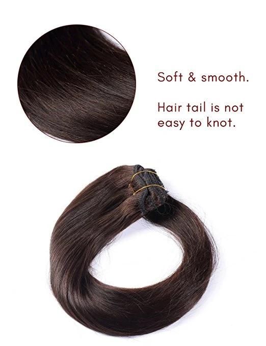 Human Hair Extension Clip in Hair Extensions 7PCS for Full Head (AV-CHL07-14-2)