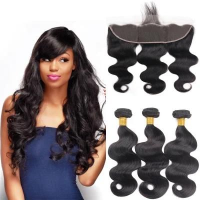 100% Human Hair Brazilian Hair Body Wave with Ear to Ear 13X4 Lace Closure