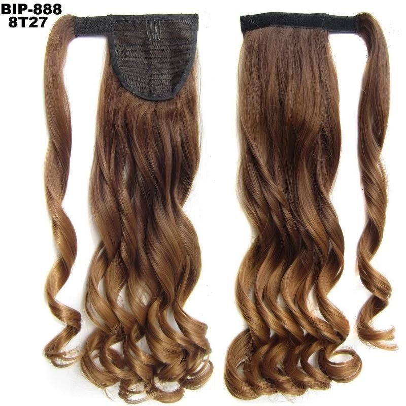 Natural Wavy Synthetic Magic Paste Ponytail Clip in Hair Extension