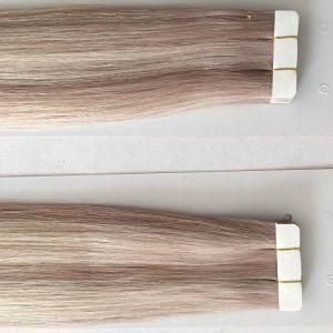P18/60# Silky Straight Tape Skin Weft Virgin Remy Human Hair Extensions