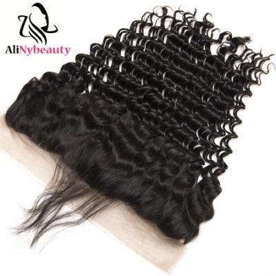 Alinybeauty Unprocessed Wholesale Deep Wave Peruvian Human Hair Lace Frontal Closure