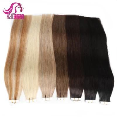 100% Virgin Remy European Tape Hair Extension, Wholesale Invisible Double Drawn Remy Tape in Human Hair Extension