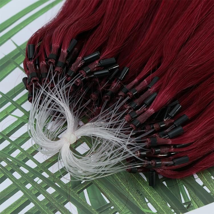 Wholesale Peruvian Human Hair Red Color Micro Loop Hair Extensions