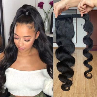 Kbeth Body Wave Human Hair Extension for Black Ladies 22 Inch Sexy Virgin Brazilian Wavy Cool and Soft Ponytail Customized Extensions Wholesale