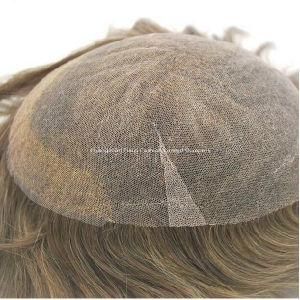 Thin Skin 16&quot; Women Hand-Tied Mono Lace Frontal Toupee