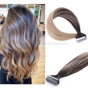 Luxury Quality Unprocessed #2/18 Balayage 100% European Human Virgin Hair Extension Skin Weft Tape Hair