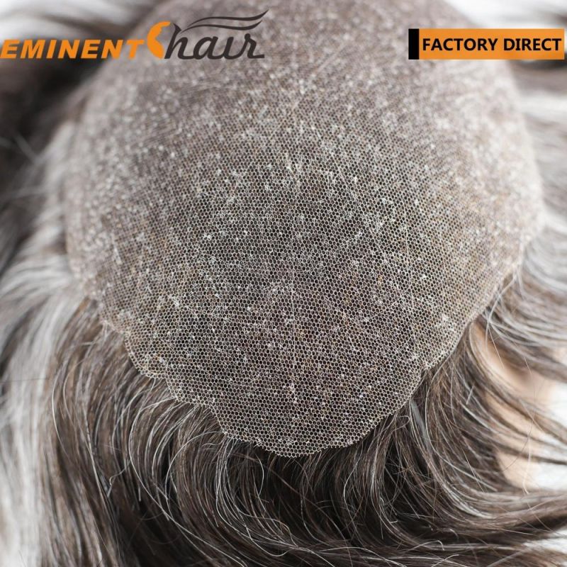Scallop Front Human Hair Men′s Lace Toupee