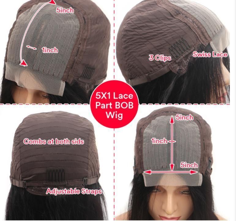 4*4 150% 10 Inch Short Bob Bone Straight Black Women Hair Lace Wigs Dropshipping Wholesale